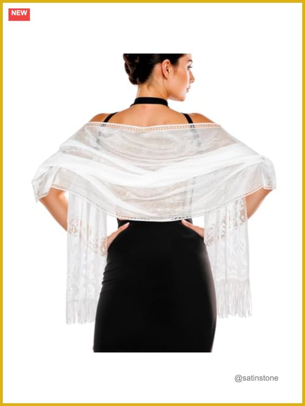 Lace Scarf Shawl Wrap Tassels for Evening Dress Wedding Party